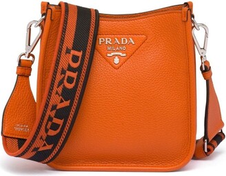 Prada PRADA Logo Leather Hand Shoulder Bag Orange P13476 – NUIR