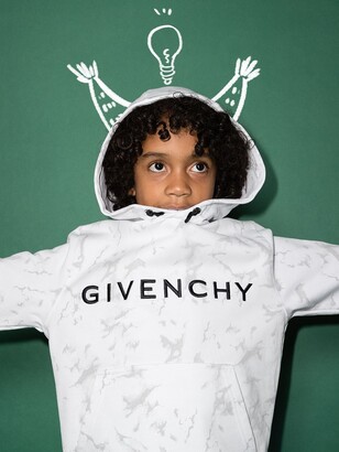 Givenchy Kids Logo-Print Marbled Hoodie