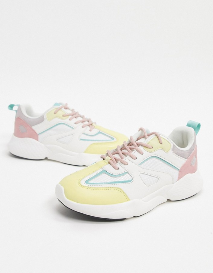ASOS DESIGN Dominican chunky sneakers in pastel mix - ShopStyle