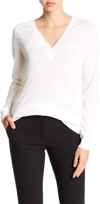 Theory Delrina Preen V-Neck Wool Blend Sweater