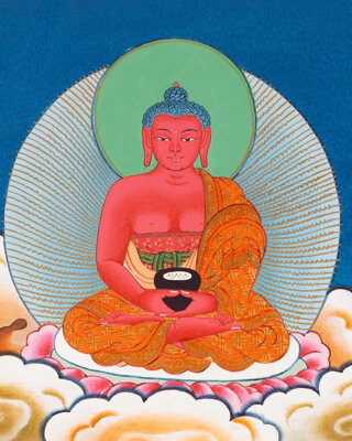 Exotic India Vajrasattva Surrounded By Buddhas (Brocadeless Thangka)