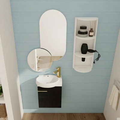 Wrought Studio Bathroom Vanity With Sink and Storage Rack