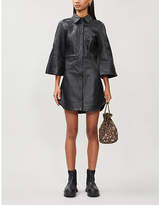 Thumbnail for your product : Ganni Buttoned leather mini dress