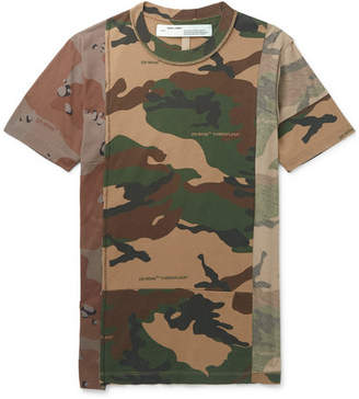 Off-White Deconstructed Camouflage-Print Cotton-Jersey T-Shirt