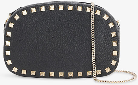 Valentino Garavani Womens Nero Rockstud Leather Mini Crossbody Bag
