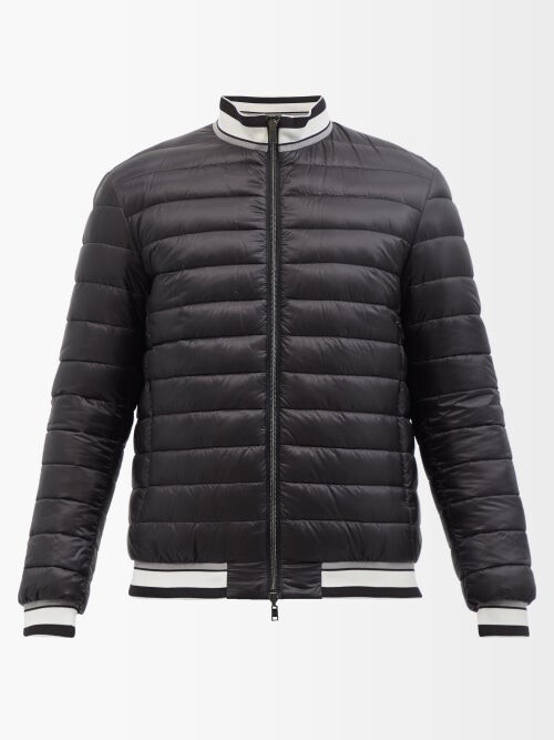 quilted down bomber jacket