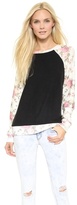 Thumbnail for your product : Wildfox Couture Black Rose Sleeves Sweatshirt