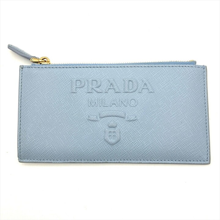 Prada Blue Saffiano Leather Coin Purse/Coin Case (Pre-Owned)