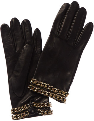 Womens Accessories Gloves Mario Portolano Leather Gloves in Black 