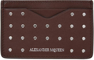 Alexander McQueen Burgundy Studded Card Holder