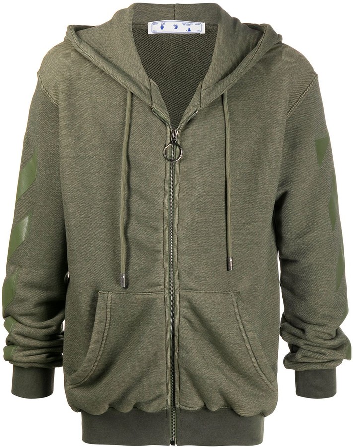 olive green off white hoodie