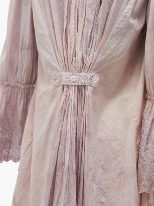 MIMI PROBER Bronte Lace-trimmed Cotton-voile Blouse - Pink