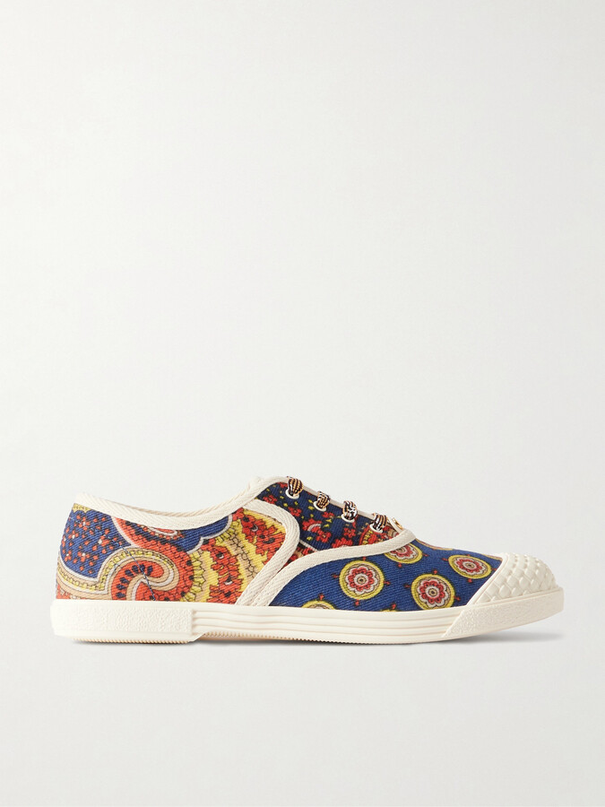 Valentino Garavani Bay By Bay Printed Twill Sneakers - Blue