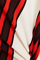 Thumbnail for your product : Tory Burch Velvet-trimmed Striped Crepe De Chine Skirt