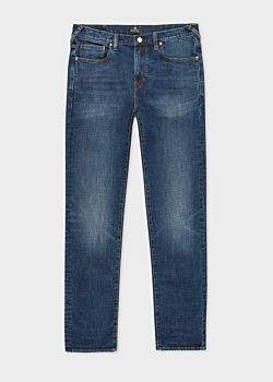 Paul Smith Men's Slim-Standard Antique-Wash 11.8oz 'Super Soft Cross-Hatch' Jeans