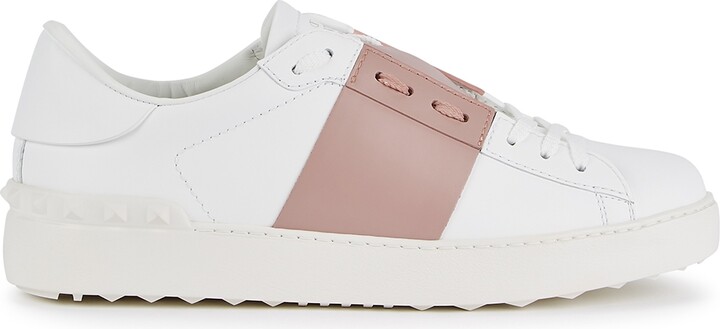 Valentino Garavani Open White Leather Sneakers, Sneakers, White - ShopStyle