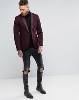 Thumbnail for your product : Religion Skinny Suit Jacket In Burgundy