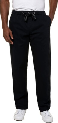 JP 1880 Menswear Big & Tall Plus Size L-8XL Adjustable Drawstring Elastic Waist Straight Fit Pants Navy Blue XXXX-Large 720251 76-4XL