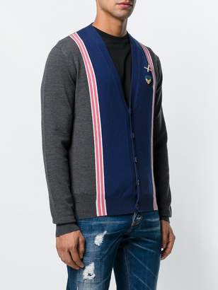 DSQUARED2 bicolour cardigan with stripe bands