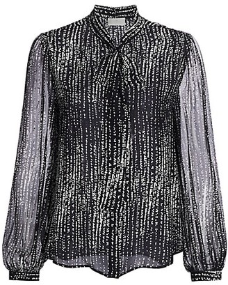 sheer bow tie blouse