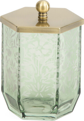 TJMAXX 4X6.25 Bellflower Cotton Jar, Gold