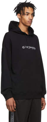 Givenchy Black Hand-Embroidered Logo Hoodie