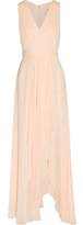 Badgley Mischka Wrap-Effect Draped Georgette Gown
