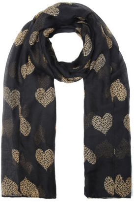 Yours Clothing Yoursclothing Plus Size Womens Leopard Print Heart Printed Scarf