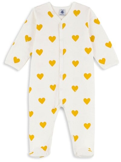 Petit Bateau Baby Girl S Heart Print Cotton Footie Shopstyle
