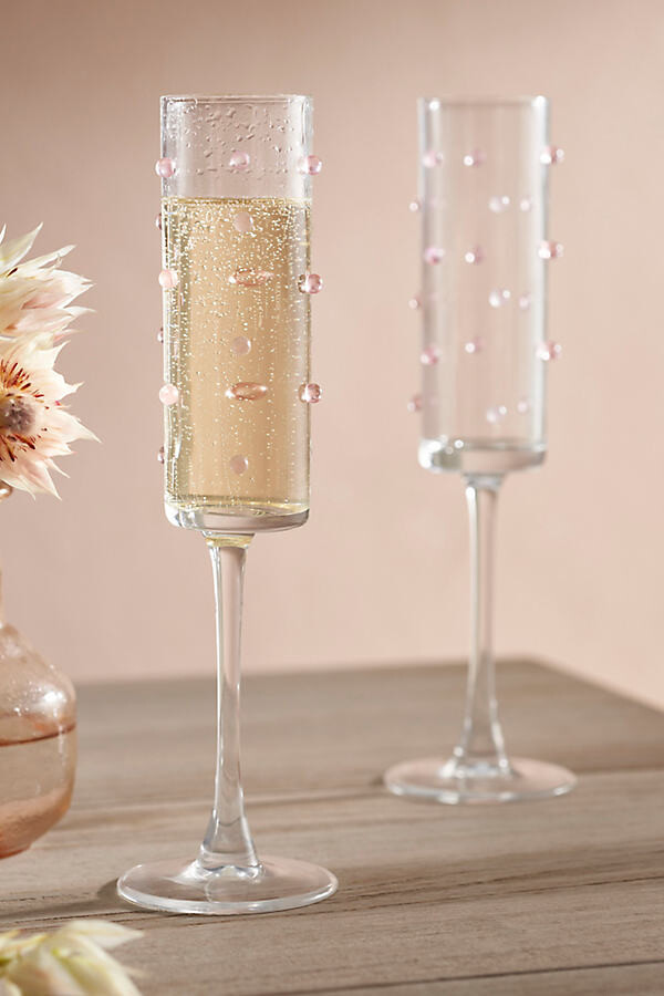 Pink Confetti Flutes