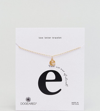 Dogeared Gold Plated 'E' Love Letter Bracelet