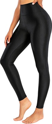 LIEBERGO Faux Leather Leggings for Women Mermaid Shiny Workout High  Waisted