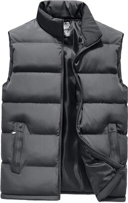 Panegy Winter Gilet Mens Padded Sleeveless Jacket Plus Size Mens Outdoor Quilted Waistcoat 