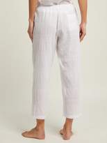 Thumbnail for your product : Skin - Nicolette Textured Cotton Pyjama Trousers - Womens - White