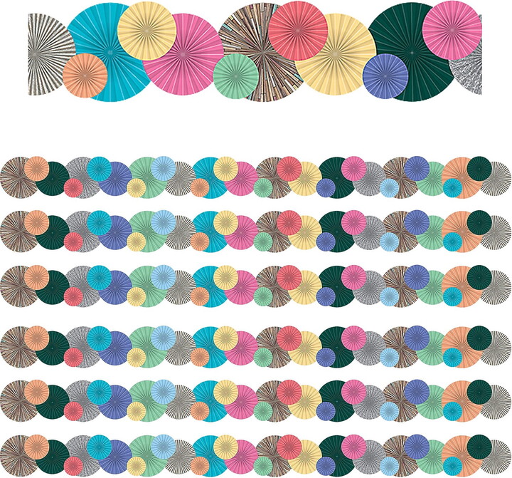 Teacher Created Resources Home Sweet Classroom Fan Die-Cut Border Trim, Multicolor, 72 Count, 6 Pack