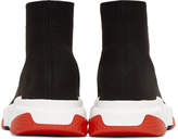 Thumbnail for your product : Balenciaga Black and Red Speed Sneakers
