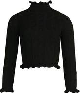 Thumbnail for your product : boohoo Cable Knit Ruffle Crop Jumper
