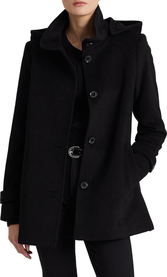 Lauren Ralph Lauren Wool Blend Coat with Removable Hood ShopStyle