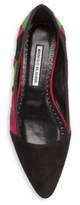 Thumbnail for your product : Manolo Blahnik Pili Colorblock Suede Flats
