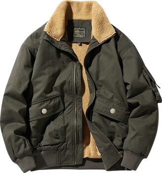 Generic Men Jackets Thermal Outerwear Warm Jacket Shirts Hooded lightweight  Coat Cotton Windbreaker Outwear Coat with Work Coat - ShopStyle
