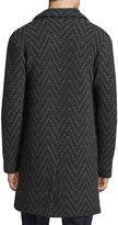 Thumbnail for your product : Etro Long Chevron Wool Cardigan Coat, Gray