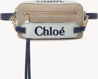 Chloe Cloudy Blue Leather Embroidered Horse Belt Bag - Yoogi's Closet