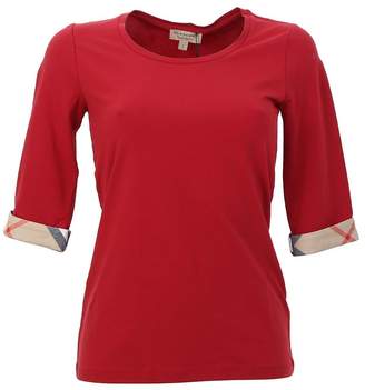 Burberry Deep Red Stretch Cotton T-shirt