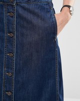 Thumbnail for your product : Only Button Through Midi A-line Denim Skirt