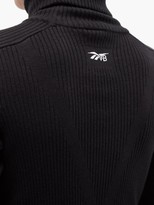 Thumbnail for your product : Reebok x Victoria Beckham Roll-neck Ribbed Wool-blend Top - Black