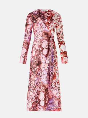 Diane von Furstenberg Tilly Satin Midi Wrap Dress