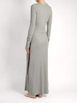 Thumbnail for your product : Albus Lumen - Porto Cotton Blend Ribbed Jersey Maxi Dress - Womens - Grey