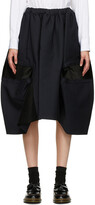 Thumbnail for your product : Comme des Garçons Comme des Garçons Navy Velvet Insert Midi Skirt