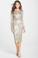 Thumbnail for your product : Dress the Population 'Emery' Metallic Jersey Open Back Body-Con Dress