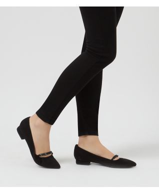 New Look Wide Fit Black Comfort Pointed Mary Jane Pumps